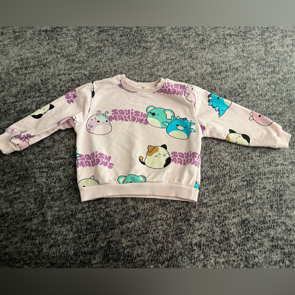 H&M Cute Purple Squishmallows Toddler Girl Pink Sweatshirt 3/4T